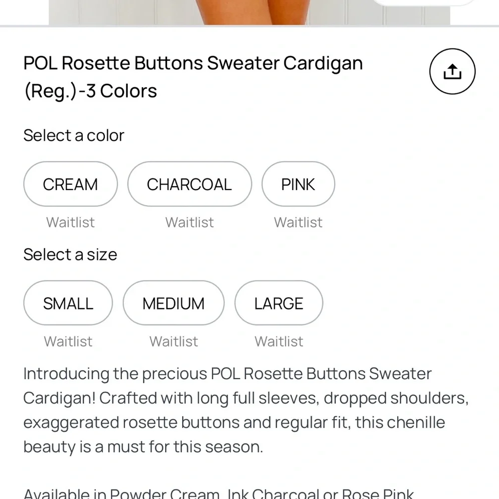 POL Rosette Buttons Sweater Cardigan 
巳 - Picture 3 of 3